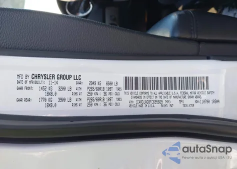 2015 Dodge Durango Sxt z USA, uszkodzony, nr VIN 1C4RDJAG8FC695669